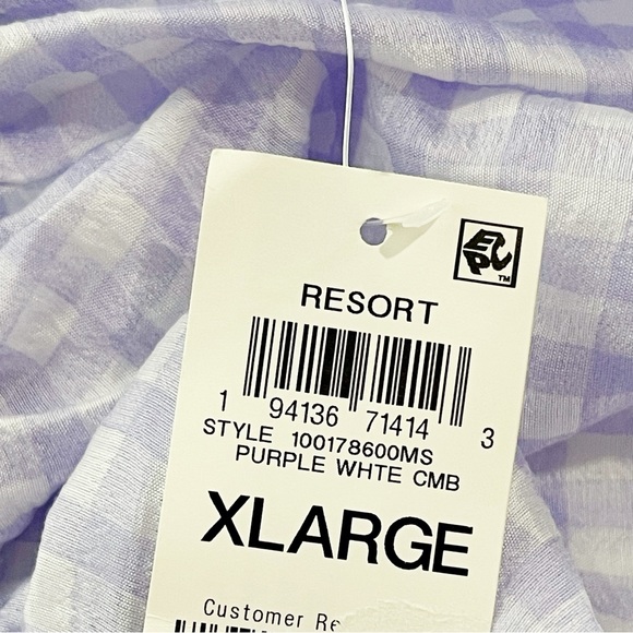 On 34th Women's Shirred Tonal-Stripe Gingham Print Camisole Top Purple Tank XL - Picture 10 of 14